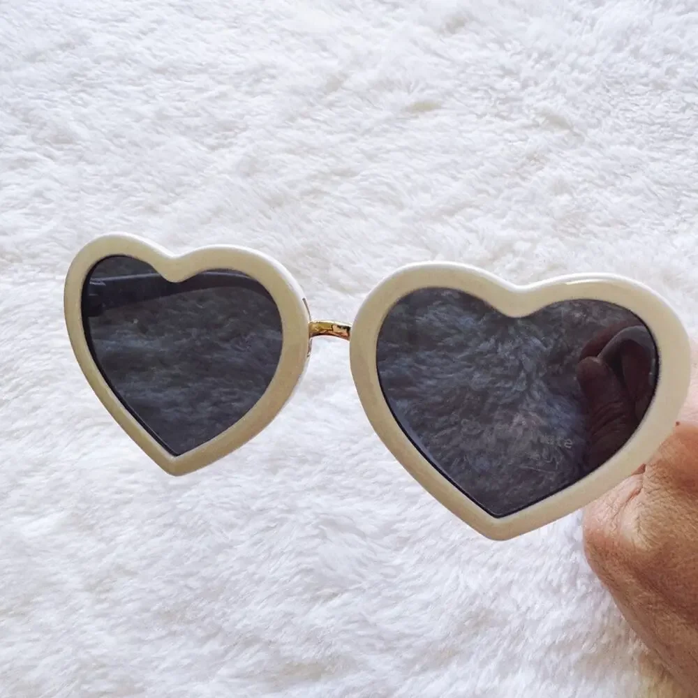 Pixie White Girl Heart-shape Sunglasses